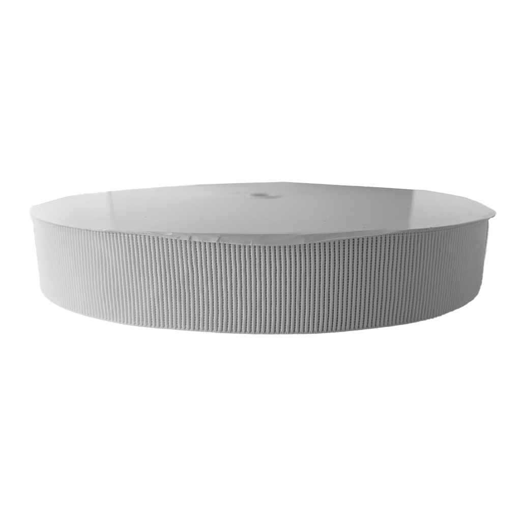 white 2" ribbed elastic on a spool from Heit's Wholesale bulk sewing supply company