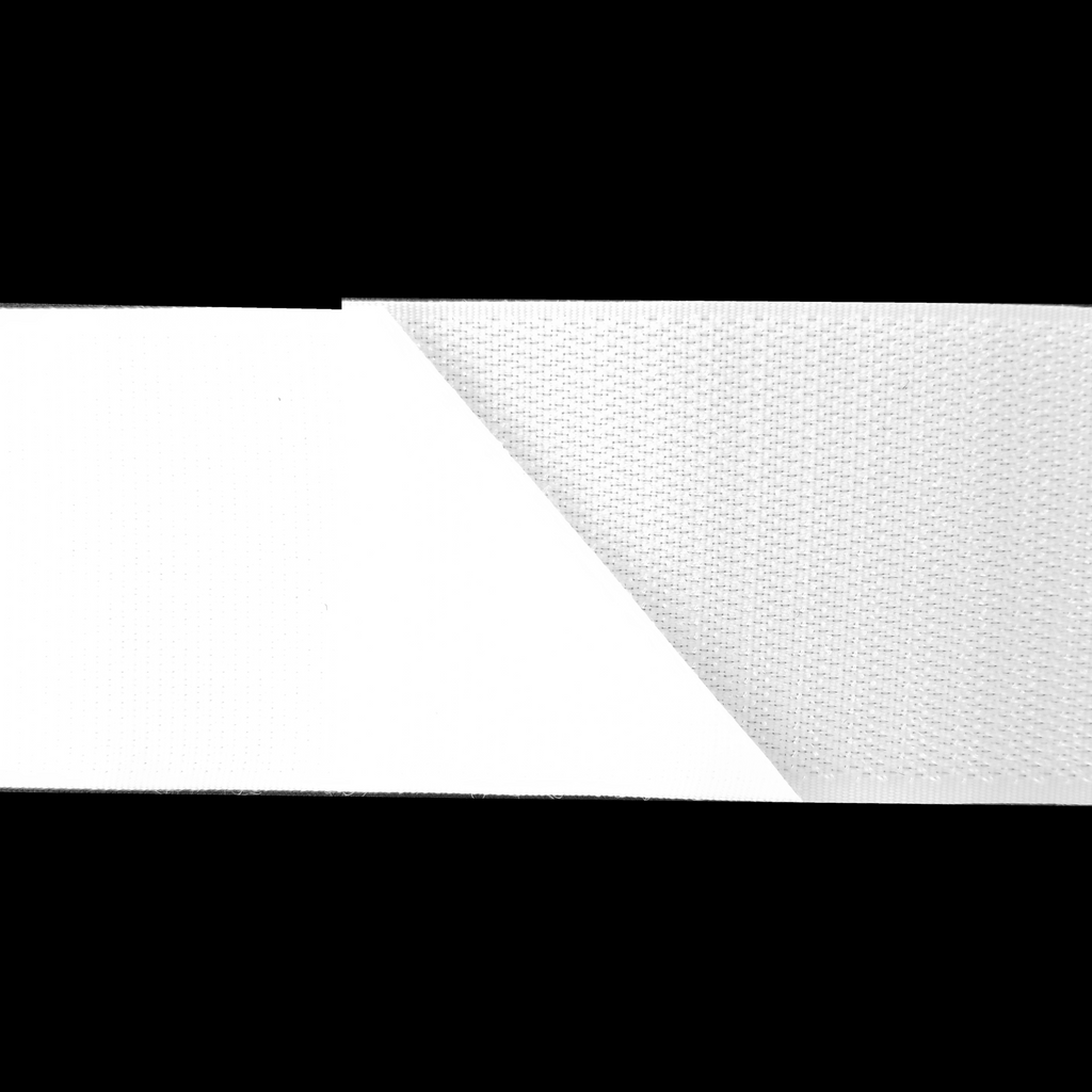 close up of the white 2" sew on velcro on a spool from Heit's Wholesale bulk sewing supply company