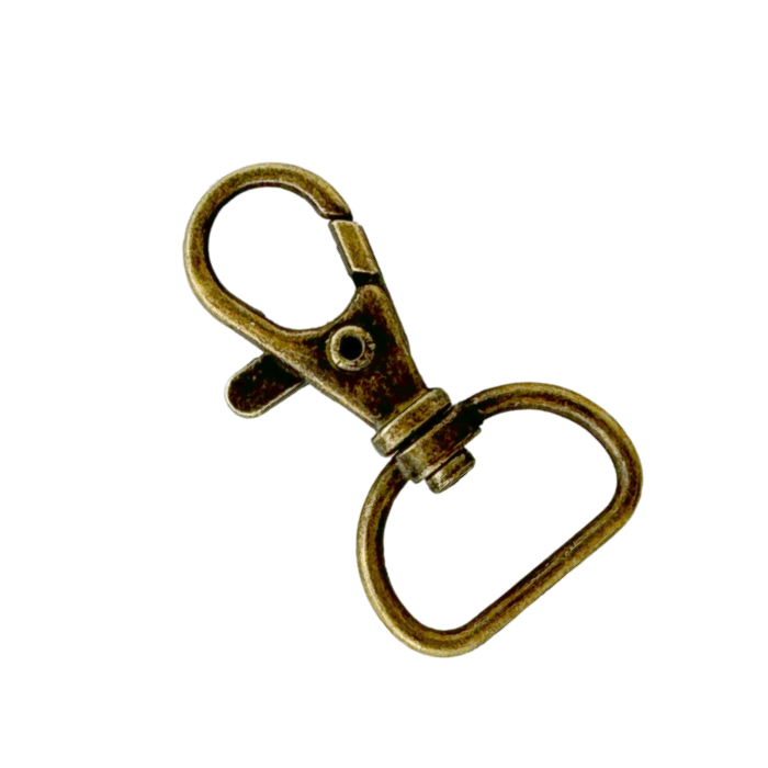 enlarged 3/4" antique bronze metal snap hooks from Heit's Wholesale bulk sewing supply company