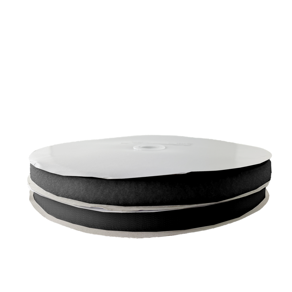 black 3/4" sew on velcro on a spool from Heit's Wholesale bulk sewing supply company
