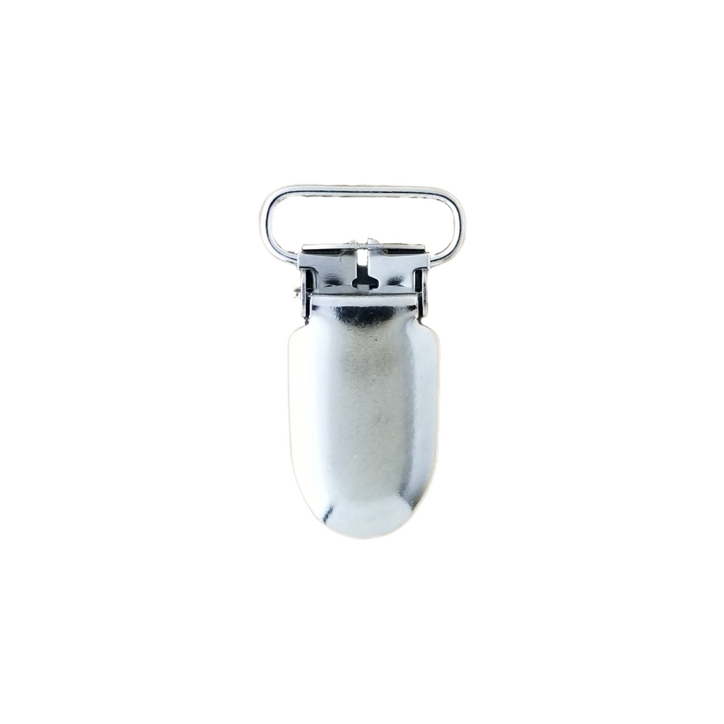 silver 3/4" suspender clip from Heit's Wholesale bulk sewing supply company