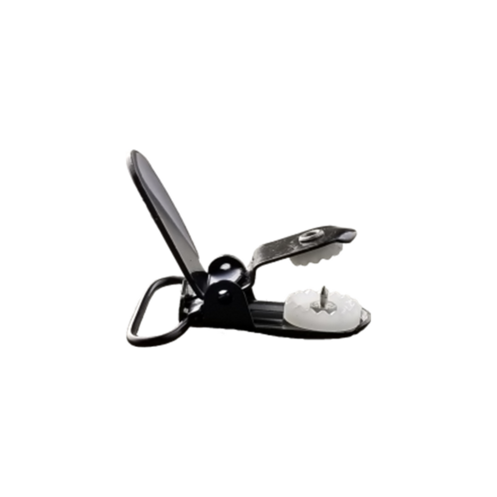 black 3/4" suspender clips with pin from Heit's Wholesale bulk sewing supply company