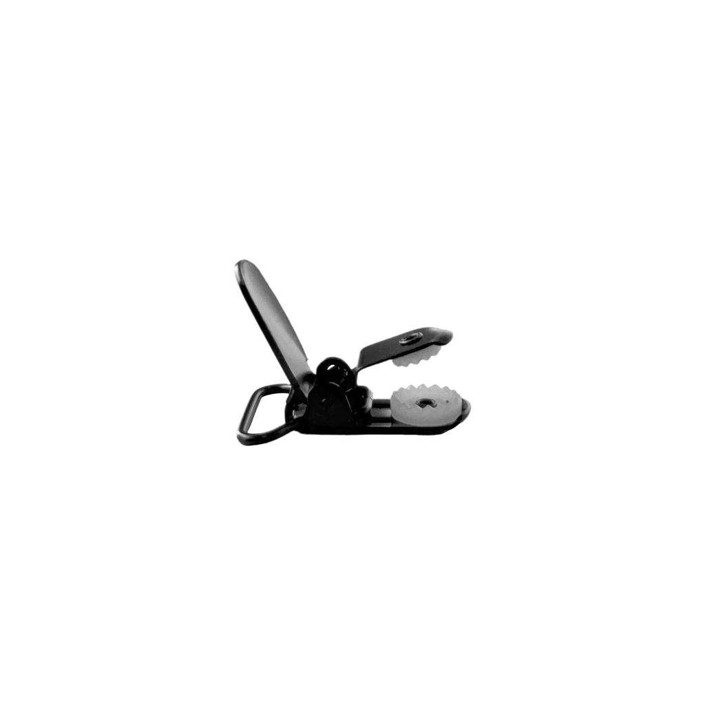 black 3/4" suspender clips from Heit's Wholesale bulk sewing supply company
