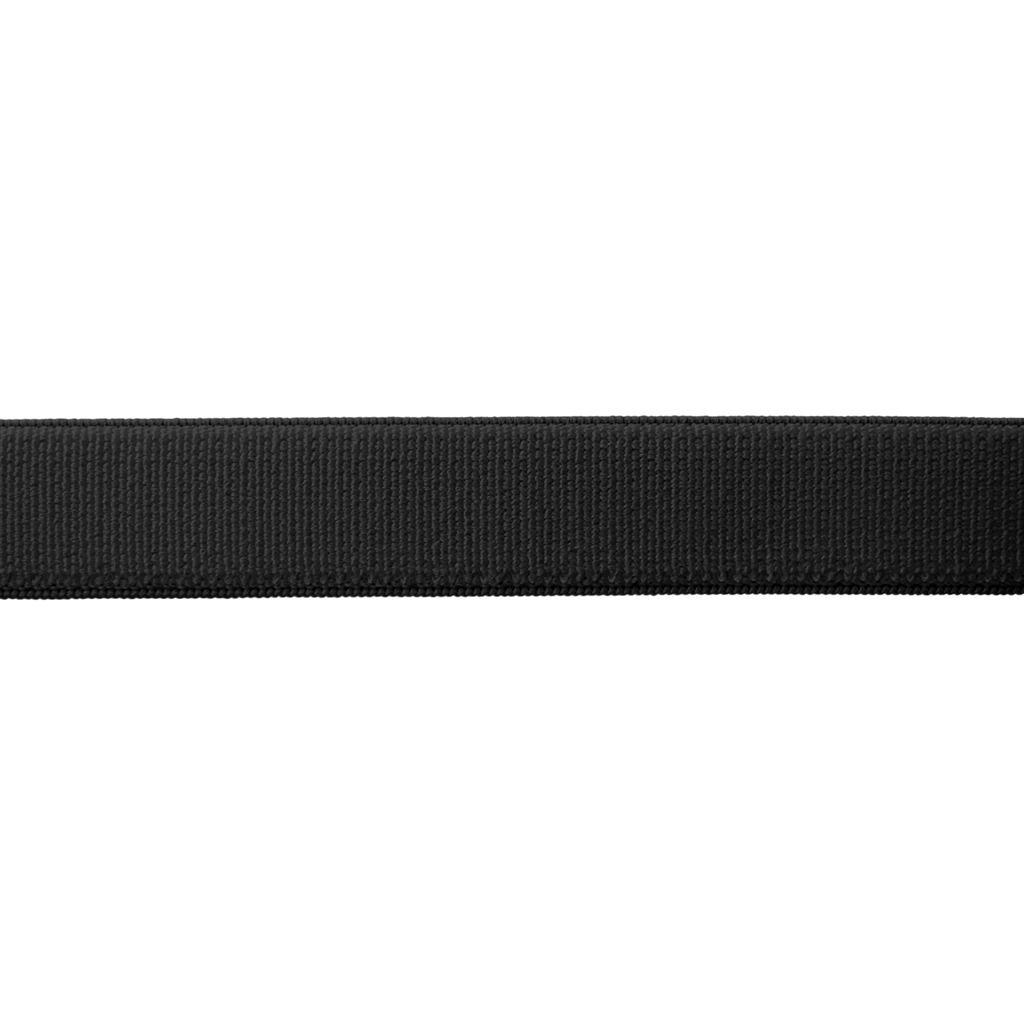 black 3/4" suspender elastic with white back from Heit's Wholesale bulk sewing supply company