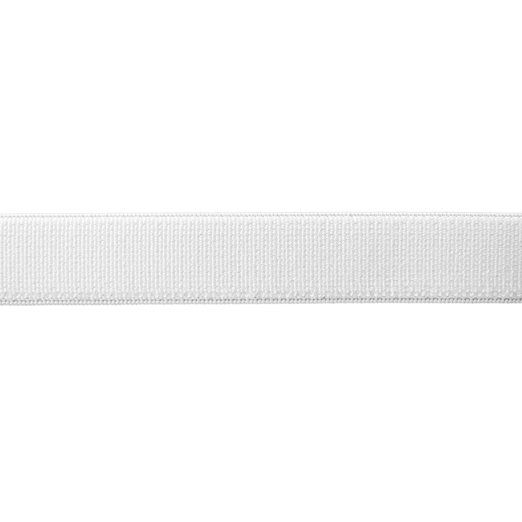 white 3/4" suspender elastic with white back from Heit's Wholesale bulk sewing supply company