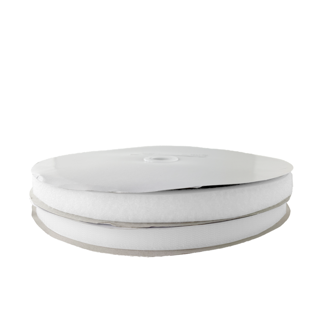white 3/4" sew on velcro on a spool from Heit's Wholesale bulk sewing supply company