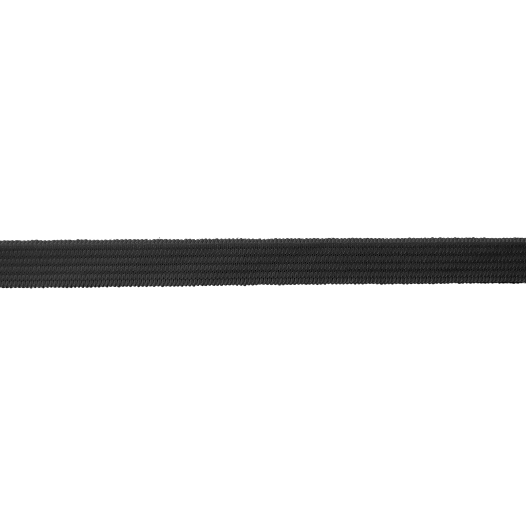 black 3/8" knit elastic on a spool from Heit's Wholesale bulk sewing supply company