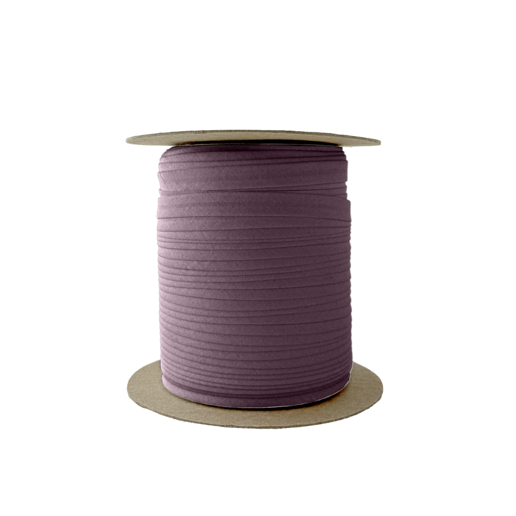 coal dust 3/8" single fold bias tape on a spool from Heit's Wholesale bulk sewing supply company