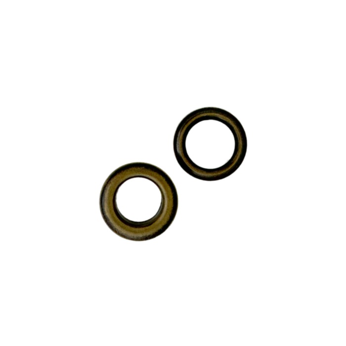 enlarged brass finish 3/8" grommet and washer sets from Heit's Wholesale bulk sewing supply company 