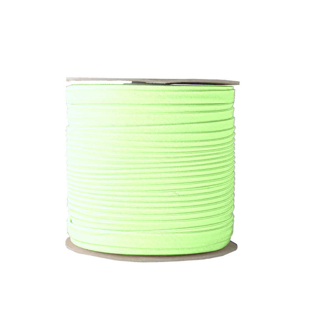 minty green 3/8" double fold bias tape on a spool from Heit's Wholesale bulk sewing supply company 