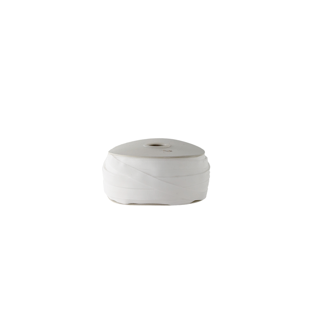 white 3/8" polyester twill tape on a spool from Heit's Wholesale bulk sewing supply company