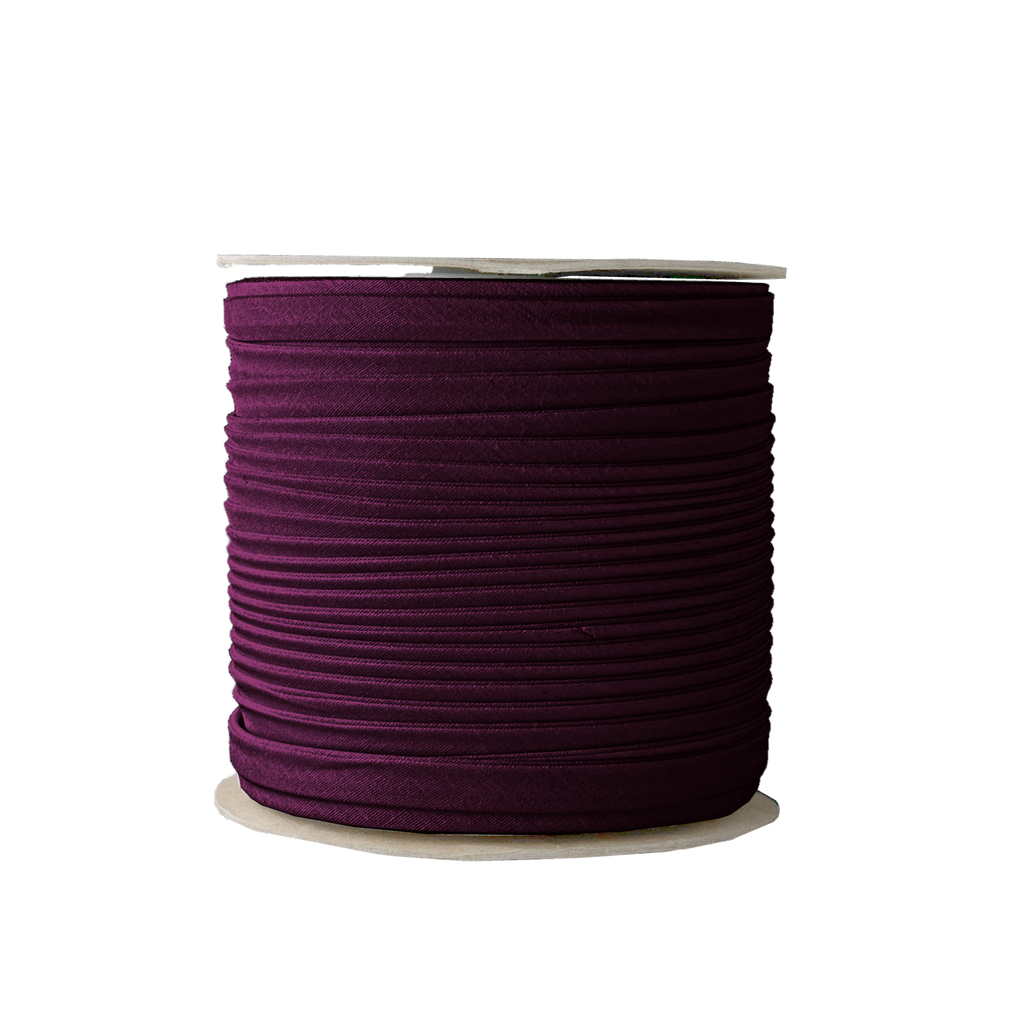 port wine 3/8" double fold bias tape on a spool from Heit's Wholesale bulk sewing supply company 