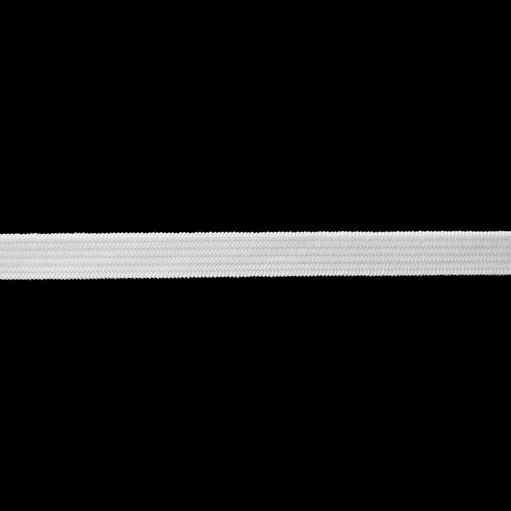 white 3/8" knit elastic on a spool from Heit's Wholesale bulk sewing supply company