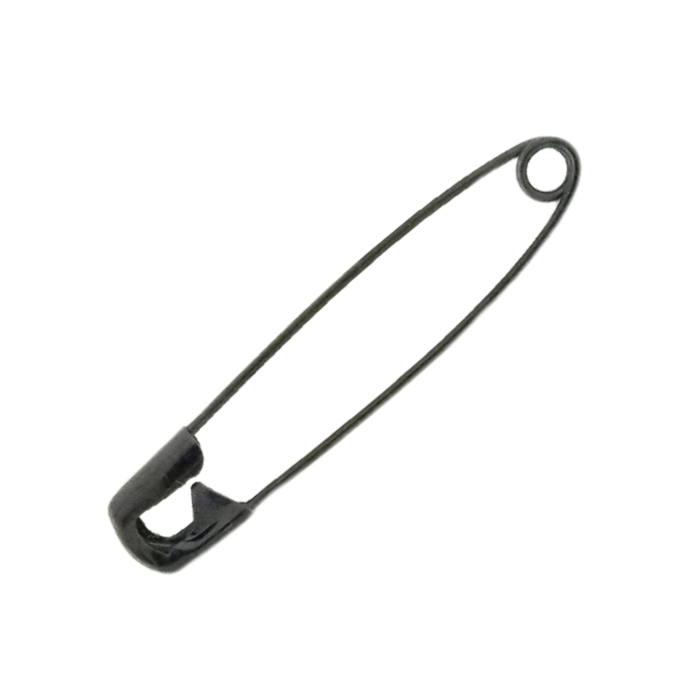 enlarged black size 3 hard steel safety pins from Heit's Wholesale bulk sewing supply company 