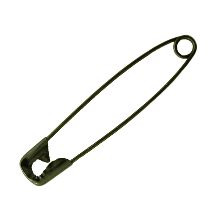 enlarged black size 4 hard steel safety pins from Heit's Wholesale bulk sewing supply company