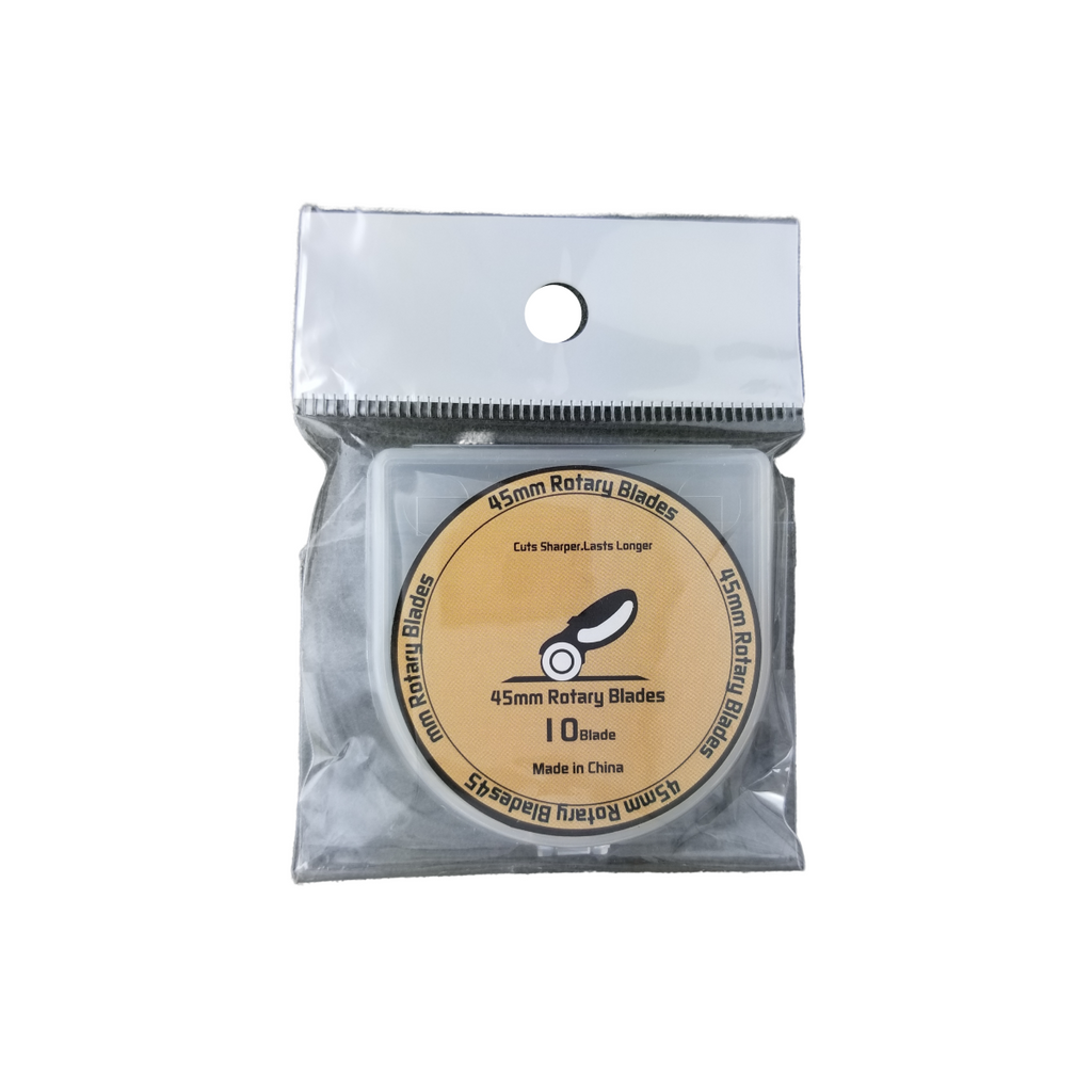 pack of the 45mm titanium rotary blades from Heit's Wholesale bulk sewing supply company
