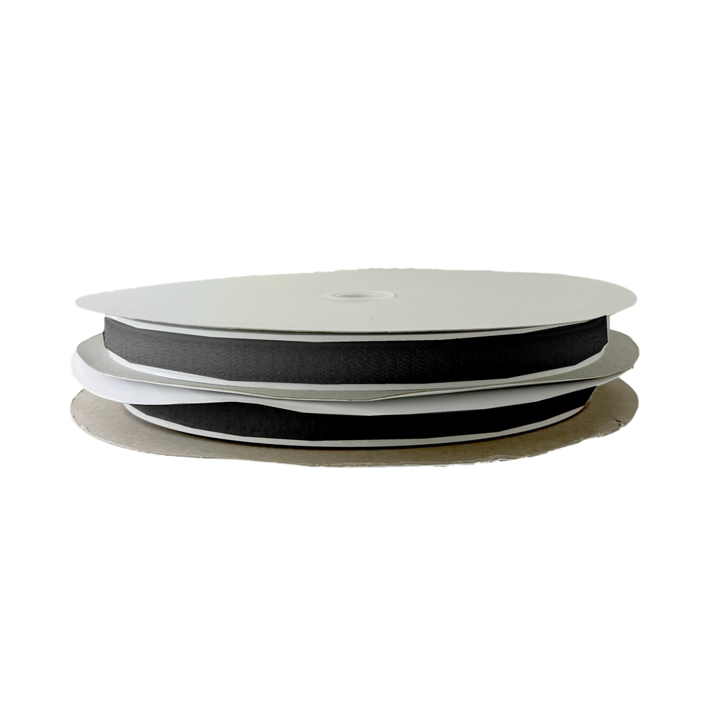 black 5/8" self-adhesive Velcro on a spool from Heit's Wholesale bulk sewing supply company