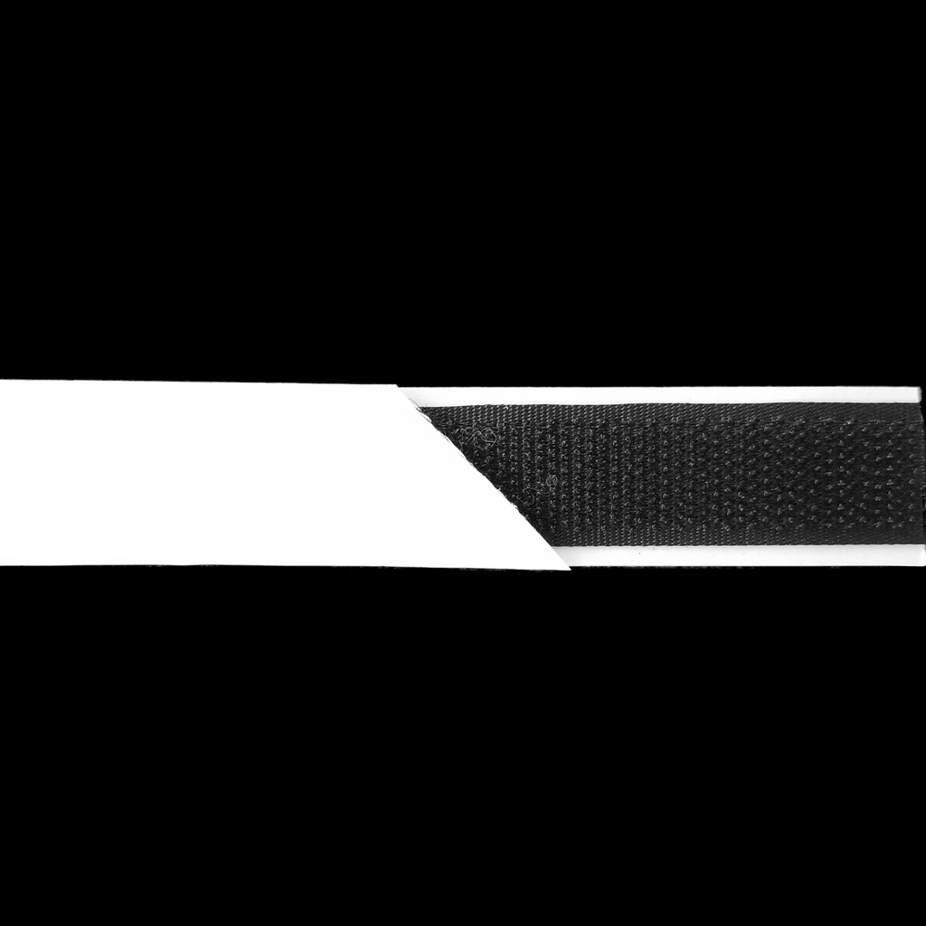 close up of the black 5/8" self-adhesive Velcro on a spool from Heit's Wholesale bulk sewing supply company