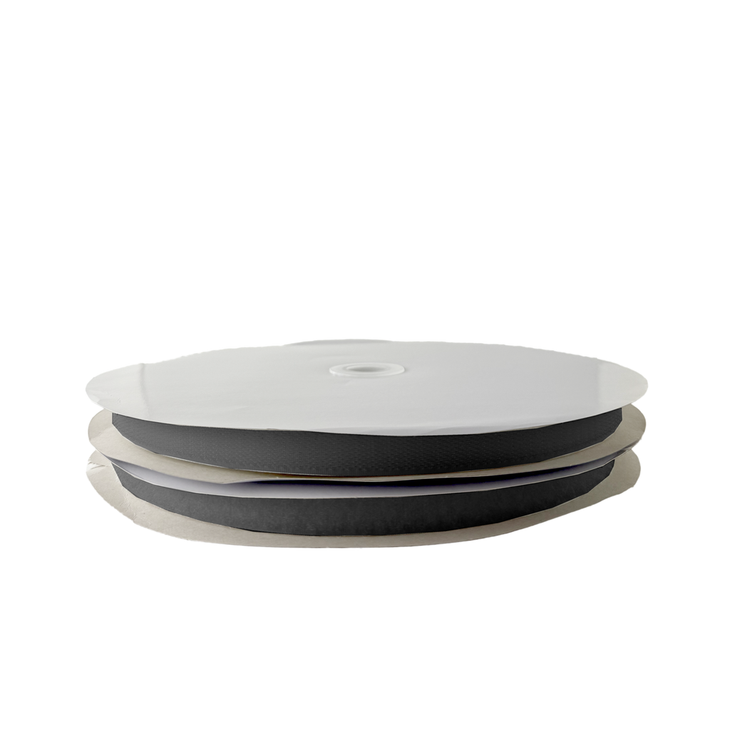 black 5/8" sew on velcro on a spool from Heit's Wholesale bulk sewing supply company