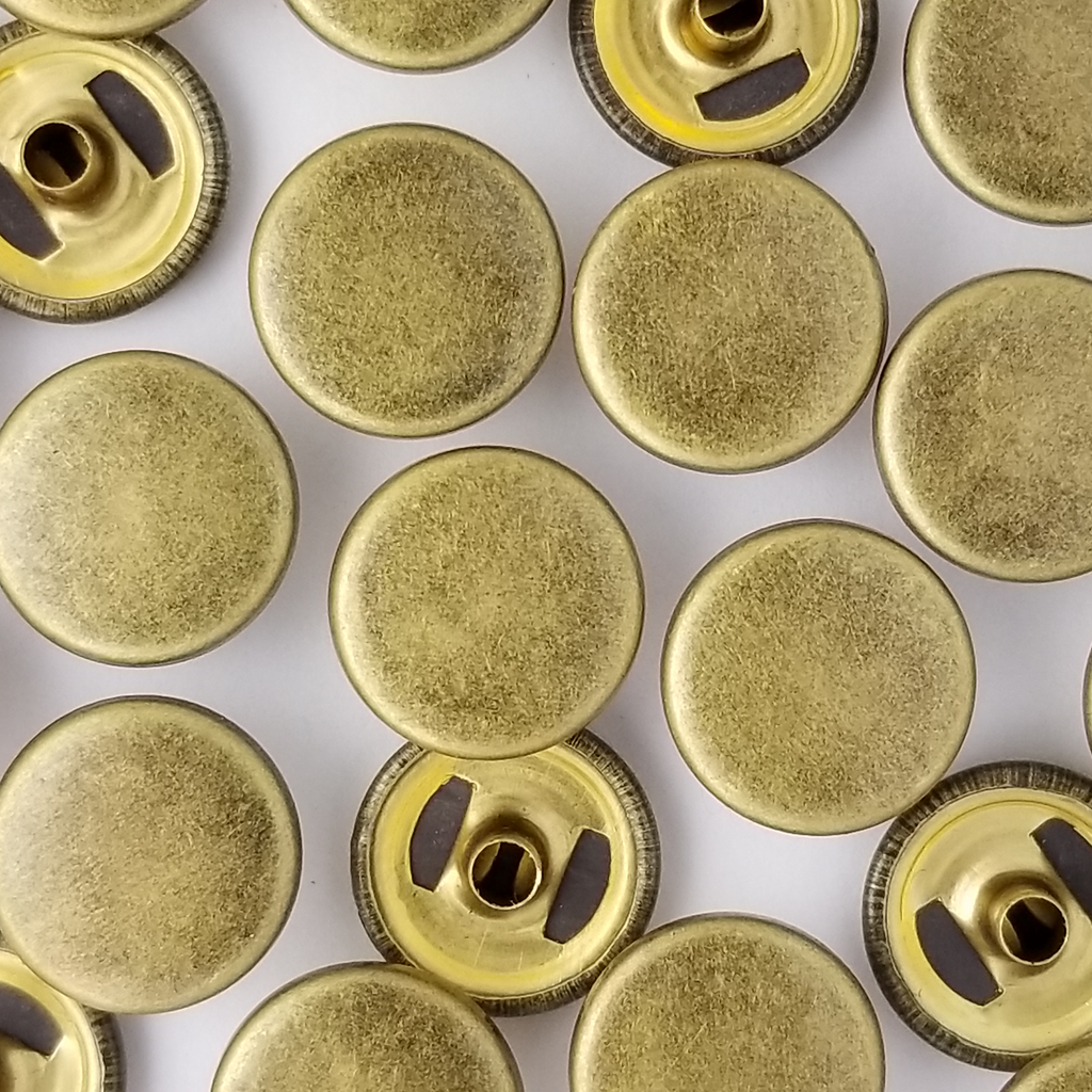 group of the antique brass size 20 light duty snaps from Heit's Wholesale bulk sewing supply company