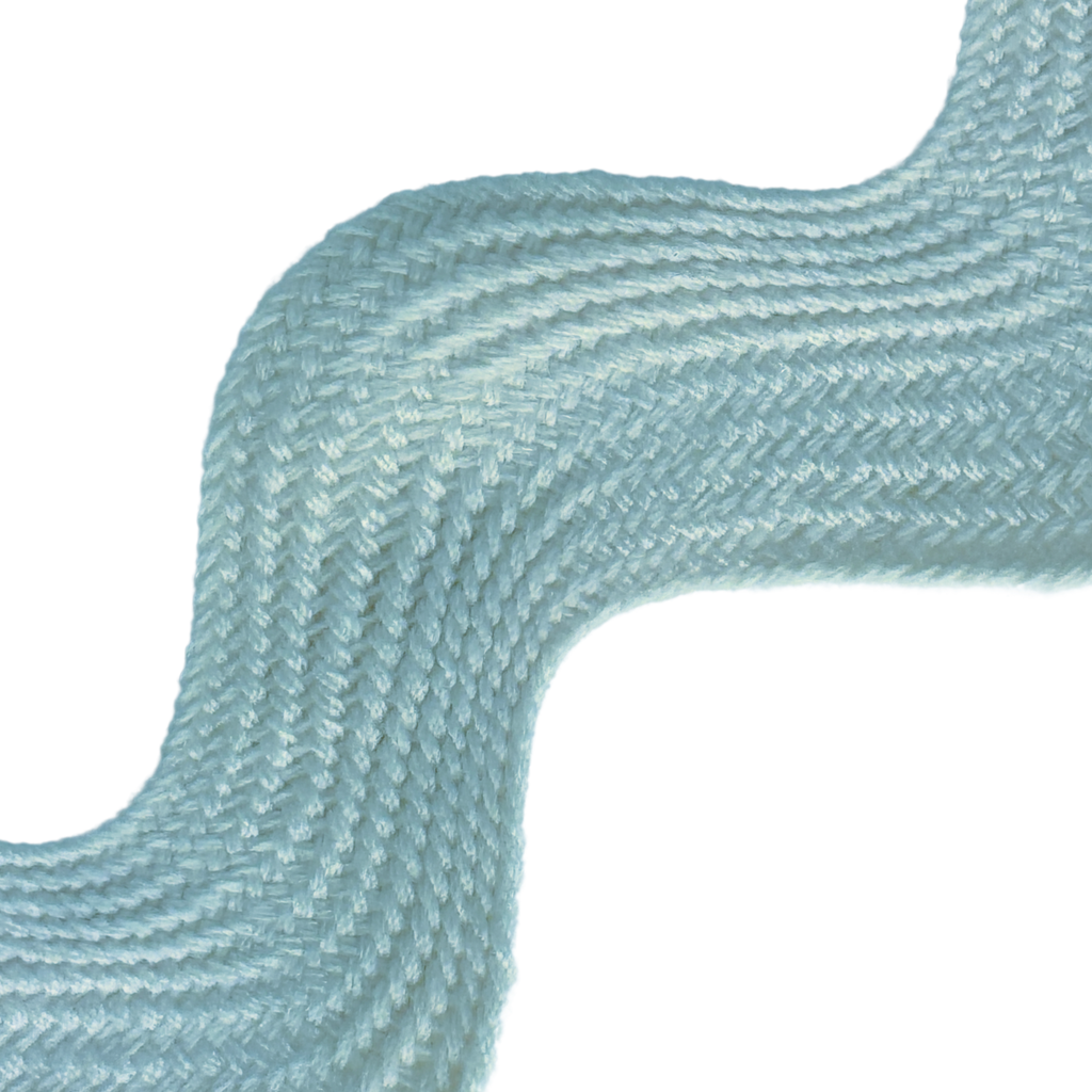 aqua 1+13/32" polyester ric rac from Heit's Wholesale bulk sewing supply company