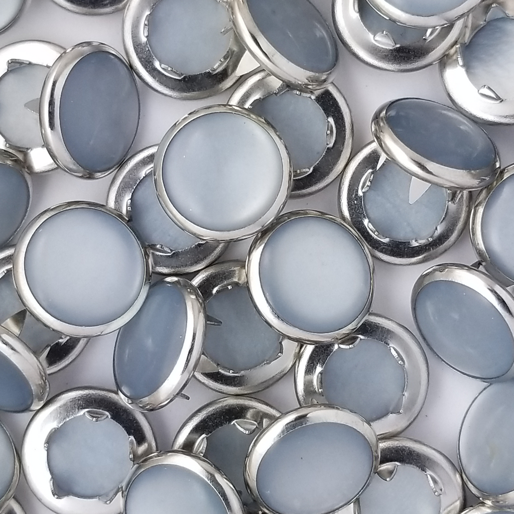 group of the baby blue size 20 pearl style gripper snaps at Heit's Wholesale bulk sewing supply company