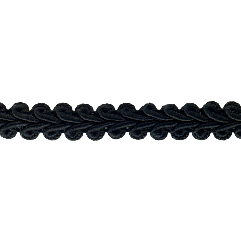 black 1/2" braided trim from Heit's Wholesale bulk sewing supply company