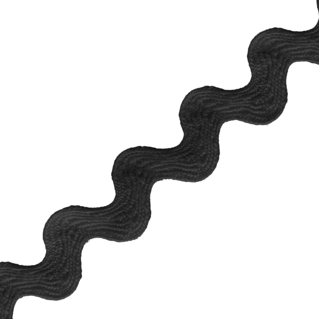 black 1/2" polyester ric rac from Heit's Wholesale bulk sewing supply company