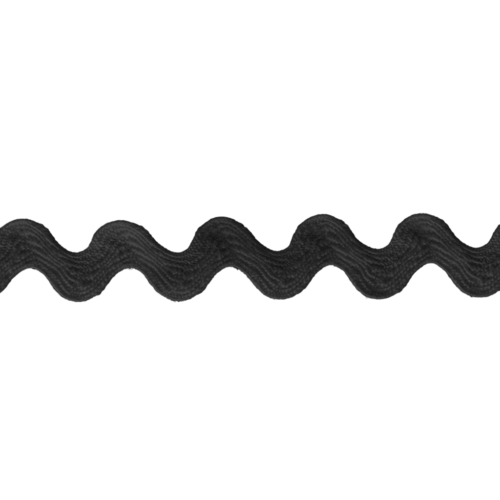 black 1/2" polyester ric rac from Heit's Wholesale bulk sewing supply company
