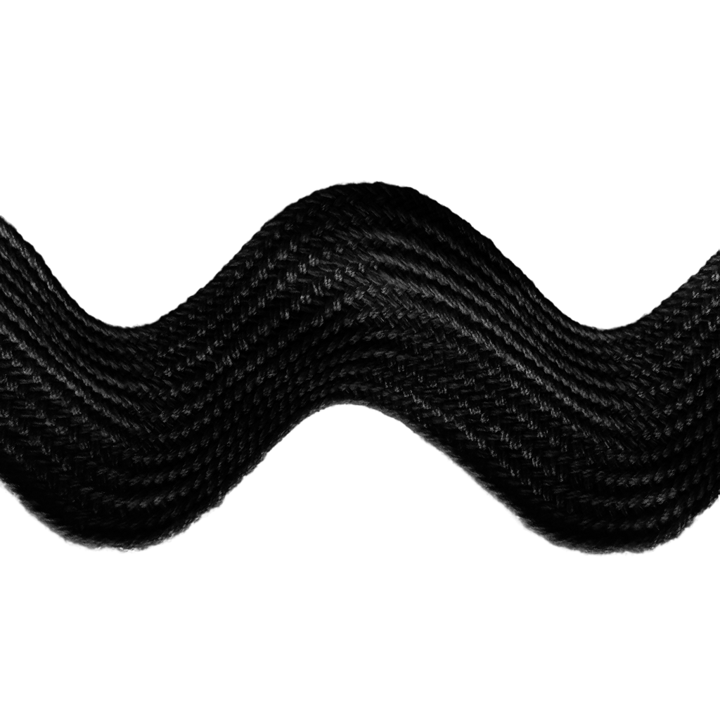 black 1+13/32" polyester ric rac from Heit's Wholesale bulk sewing supply company
