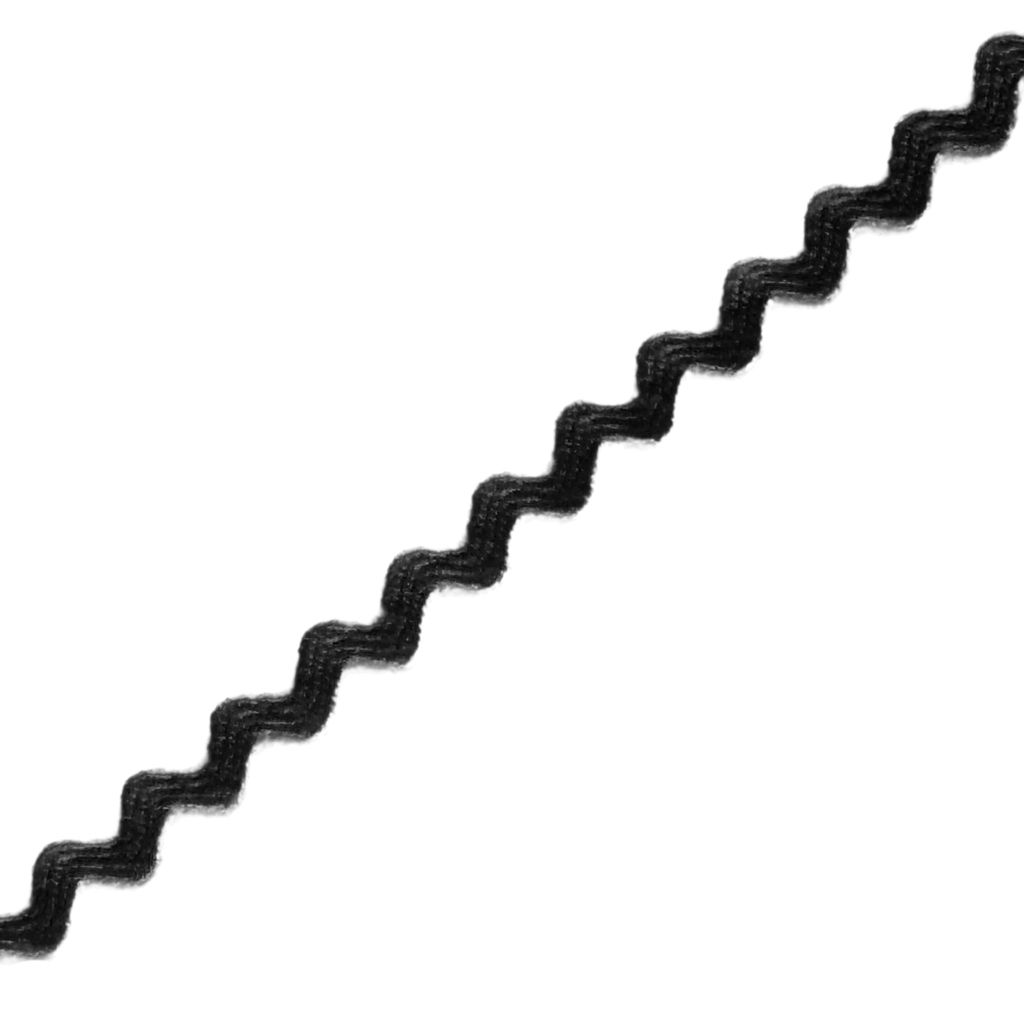 black 11/64" polyester ric rac from Heit's Wholesale bulk sewing supply company