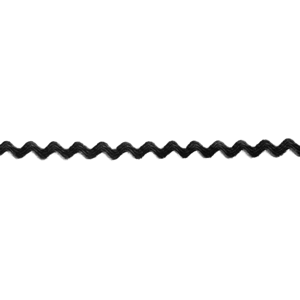 black 11/64" polyester ric rac from Heit's Wholesale bulk sewing supply company