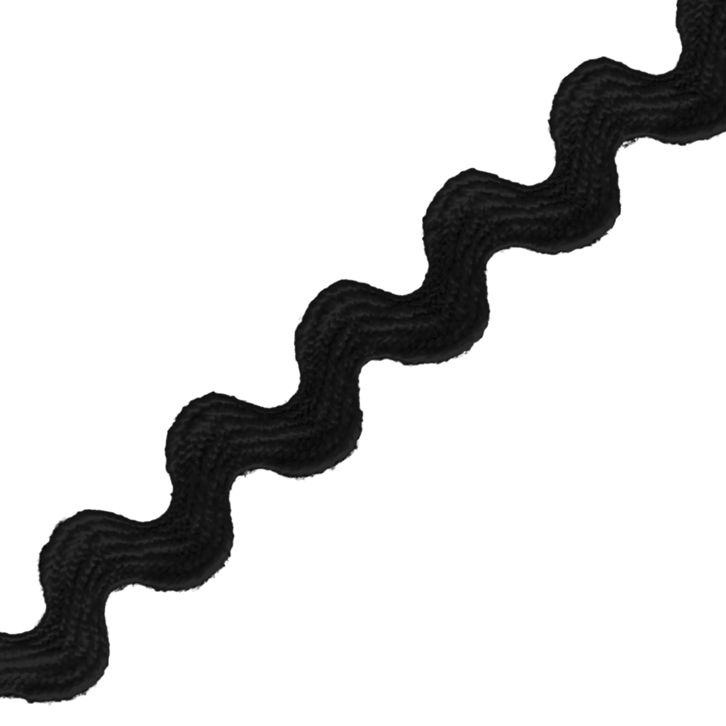 black 3/8" polyester ric rac from Heit's Wholesale bulk sewing supply company
