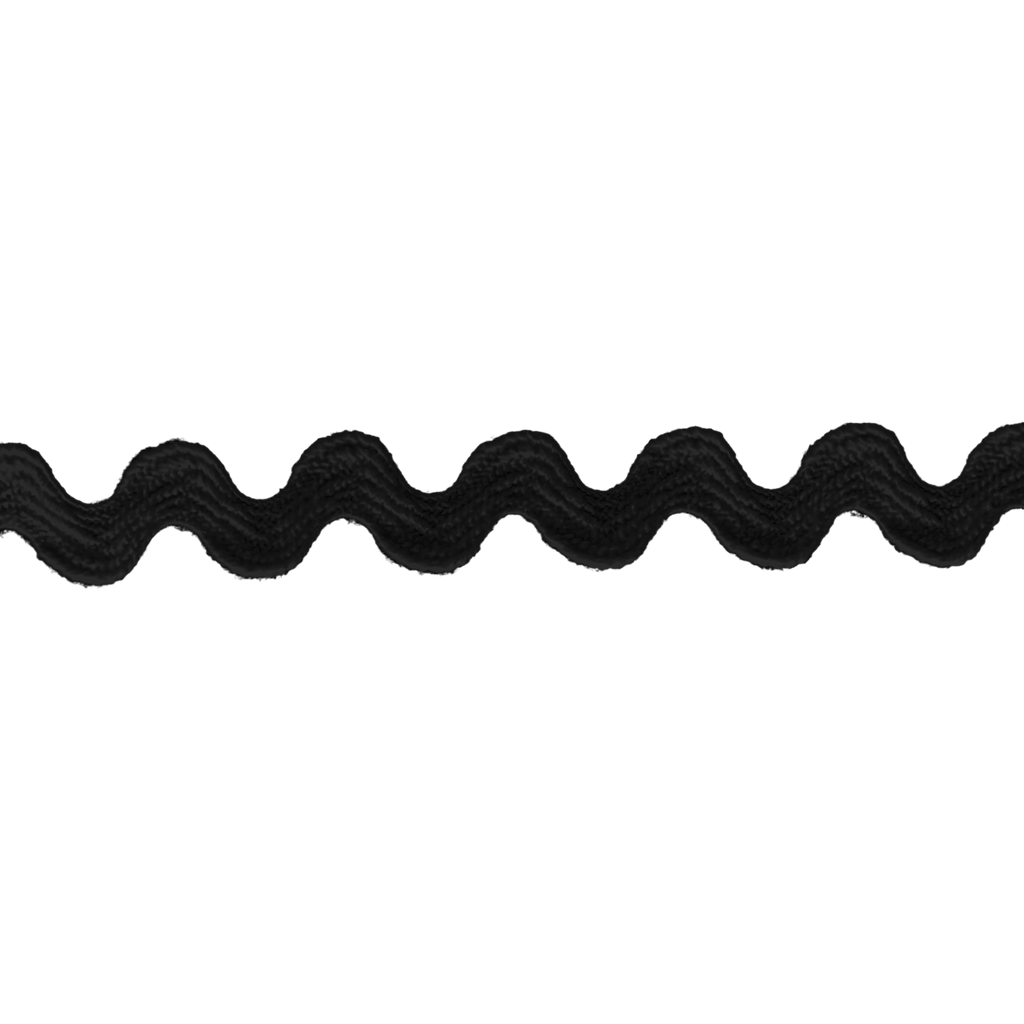 black 3/8" polyester ric rac from Heit's Wholesale bulk sewing supply company