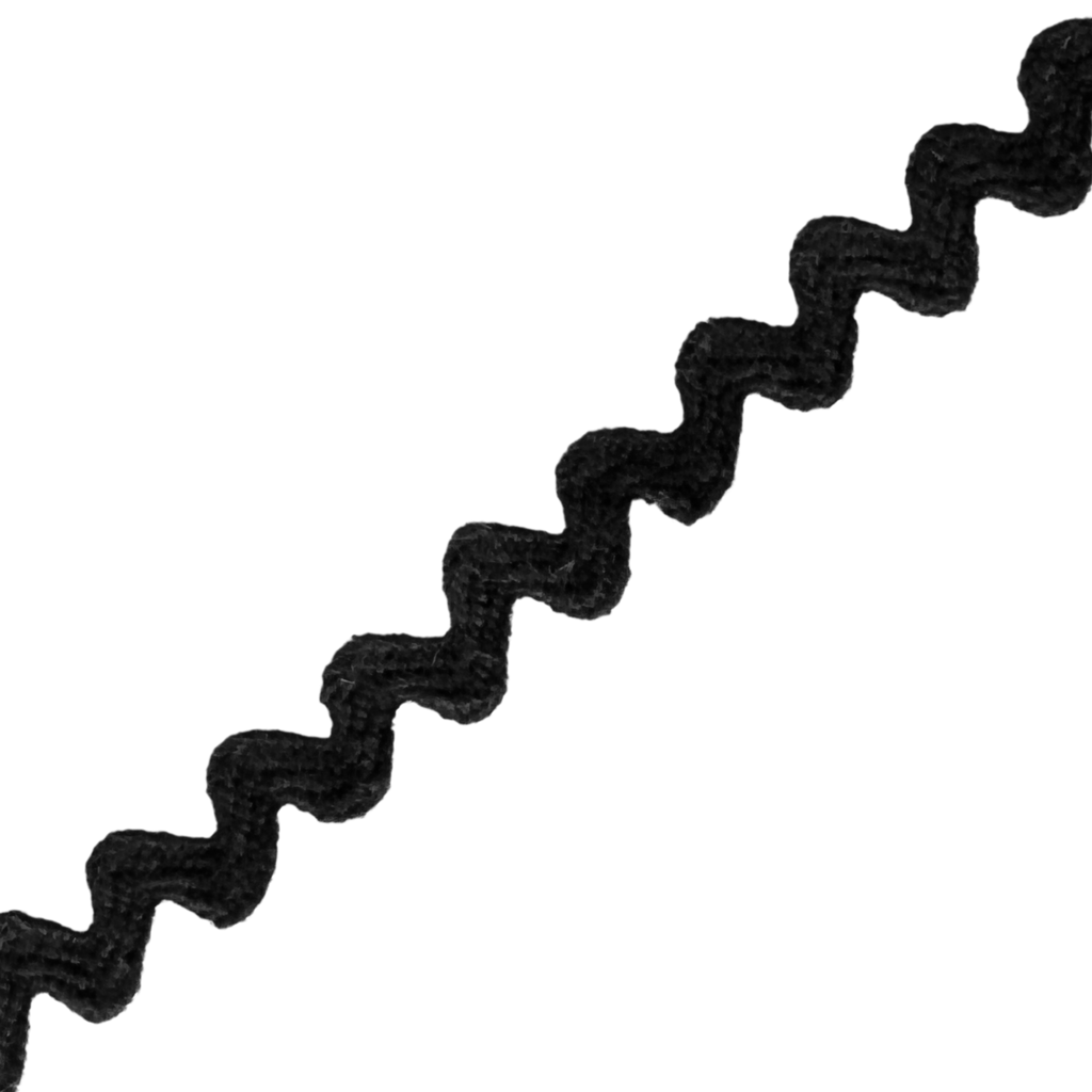 black 7/32" polyester ric rac from Heit's Wholesale bulk sewing supply company