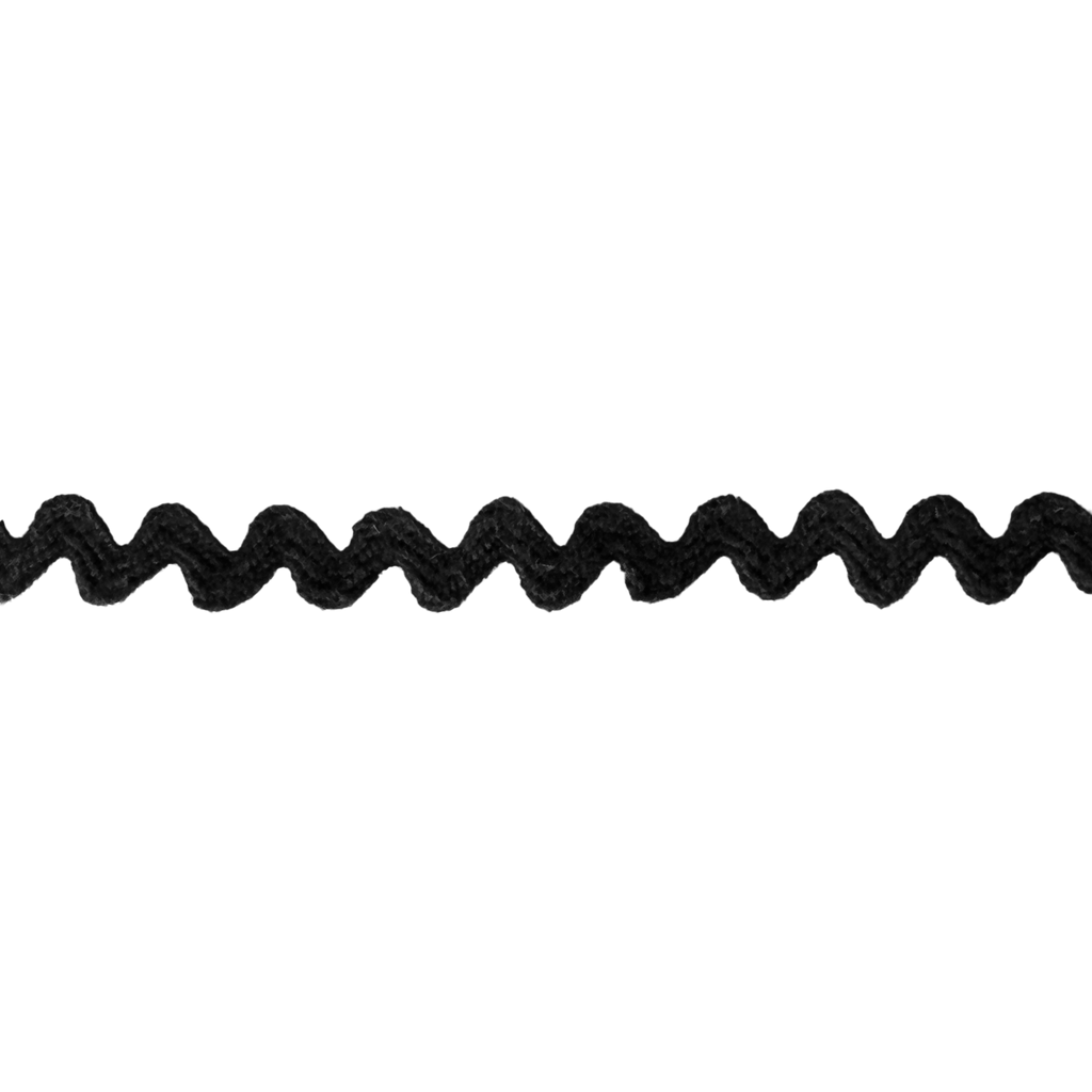 black 7/32" polyester ric rac from Heit's Wholesale bulk sewing supply company