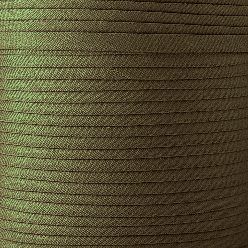 color swatch of the black olive 1/2" double fold bias tape on a spool from Heit's Wholesale bulk sewing supply company