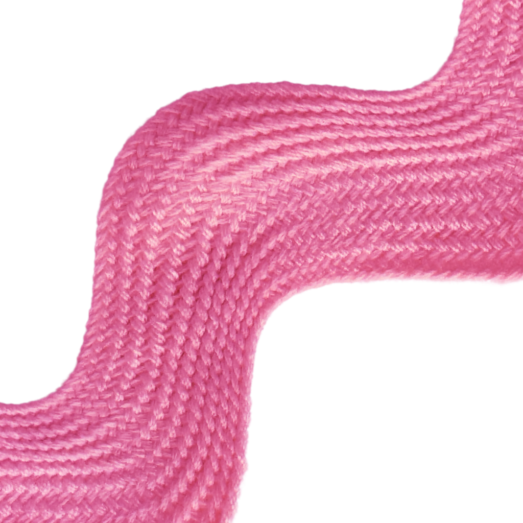 bright pink 1+13/32" polyester ric rac from Heit's Wholesale bulk sewing supply company