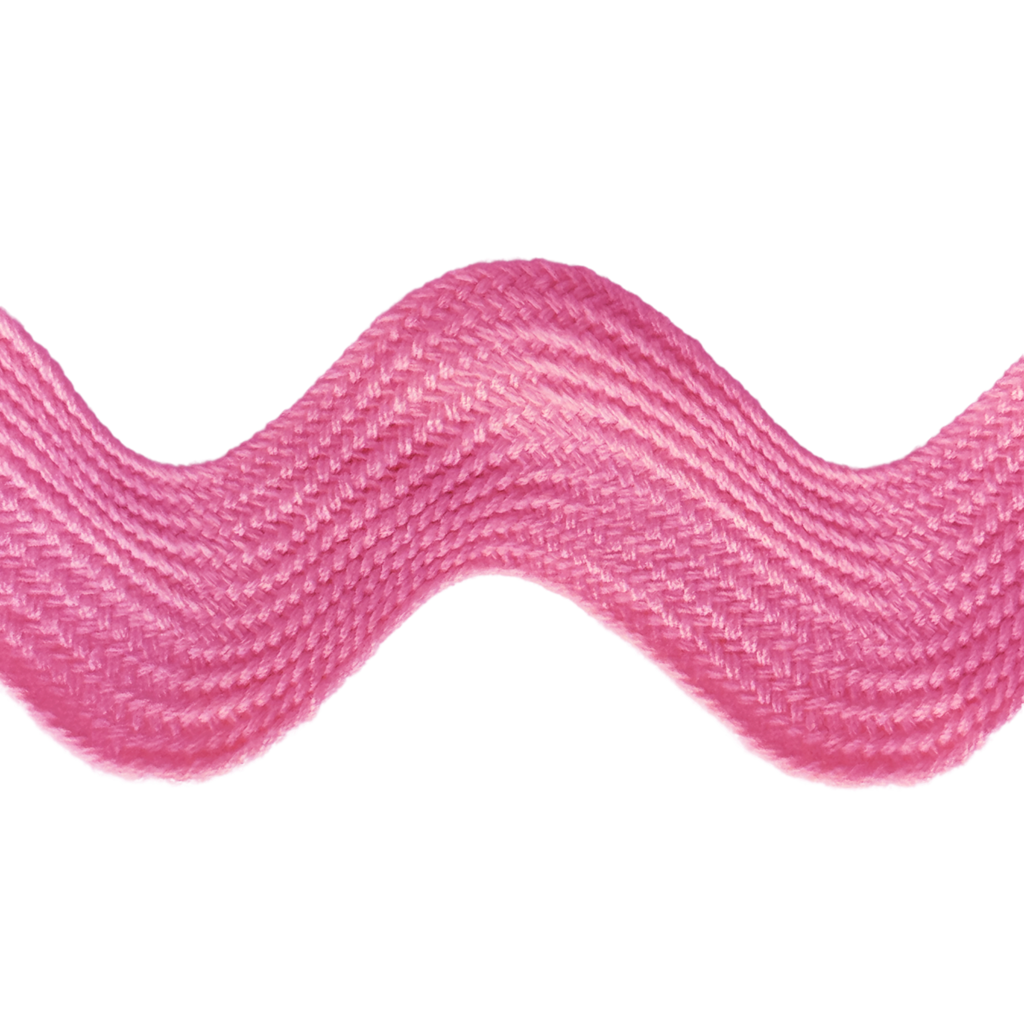 bright pink 1+13/32" polyester ric rac from Heit's Wholesale bulk sewing supply company