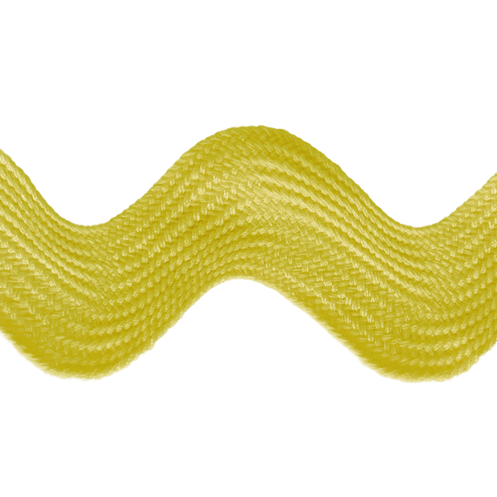 bright yellow 1+13/32" polyester ric rac from Heit's Wholesale bulk sewing supply company