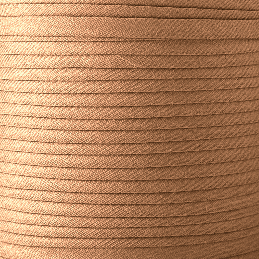 color swatch of the camel brown 1/2" double fold bias tape on a spool from Heit's Wholesale bulk sewing supply company