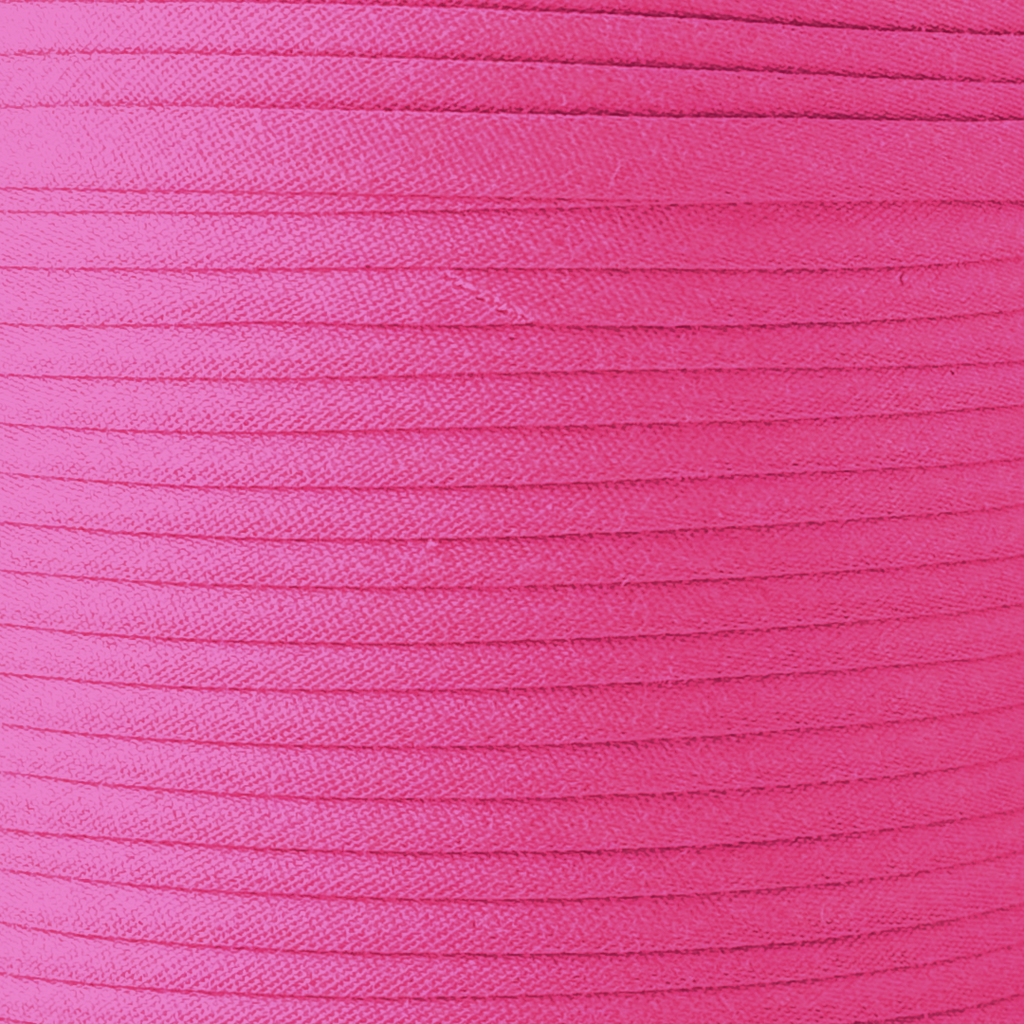 color swatch of the candy pink 1/4" double fold bias tape on a spool from Heit's Wholesale bulk sewing supply company