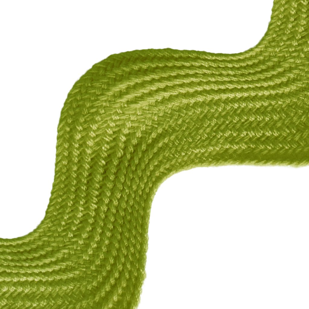 chartreuse 1+13/32" polyester ric rac from Heit's Wholesale bulk sewing supply company