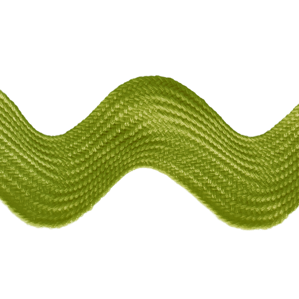 chartreuse 1+13/32" polyester ric rac from Heit's Wholesale bulk sewing supply company