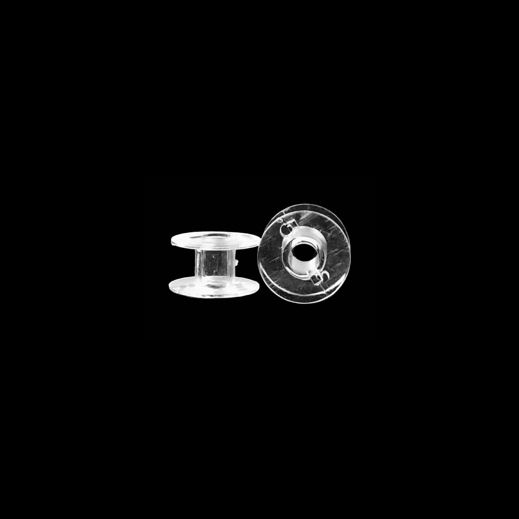 clear plastic bobbins from Heit's Wholesale bulk sewing supply company