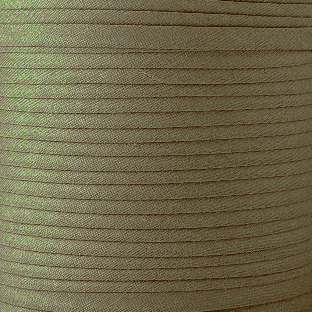 color swatch of the dark olive 1" no gap single fold bias tape on a roll from Heit's Wholesale bulk sewing supply 