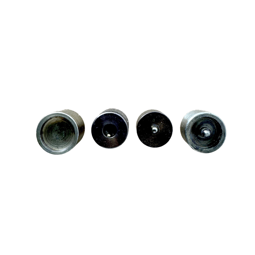 bottoms of the die sets for the size 20 spring snaps from Heit's Wholesale bulk sewing supply company