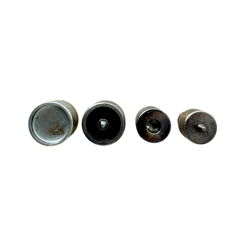 bottom of the die sets for the size 24 spring snaps from Heit's Wholesale bulk sewing supply company 