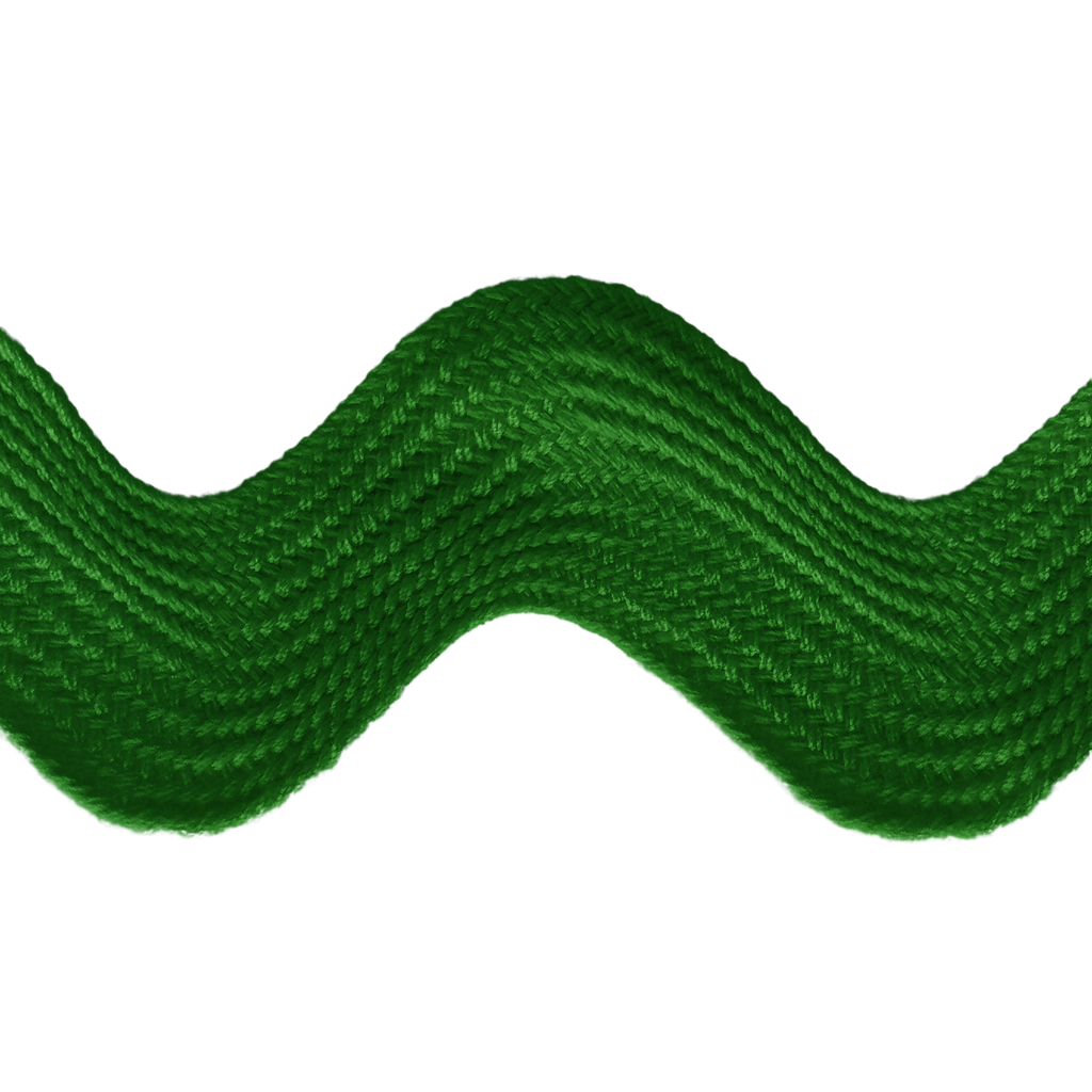emerald 1+13/32" polyester ric rac from Heit's Wholesale bulk sewing supply company