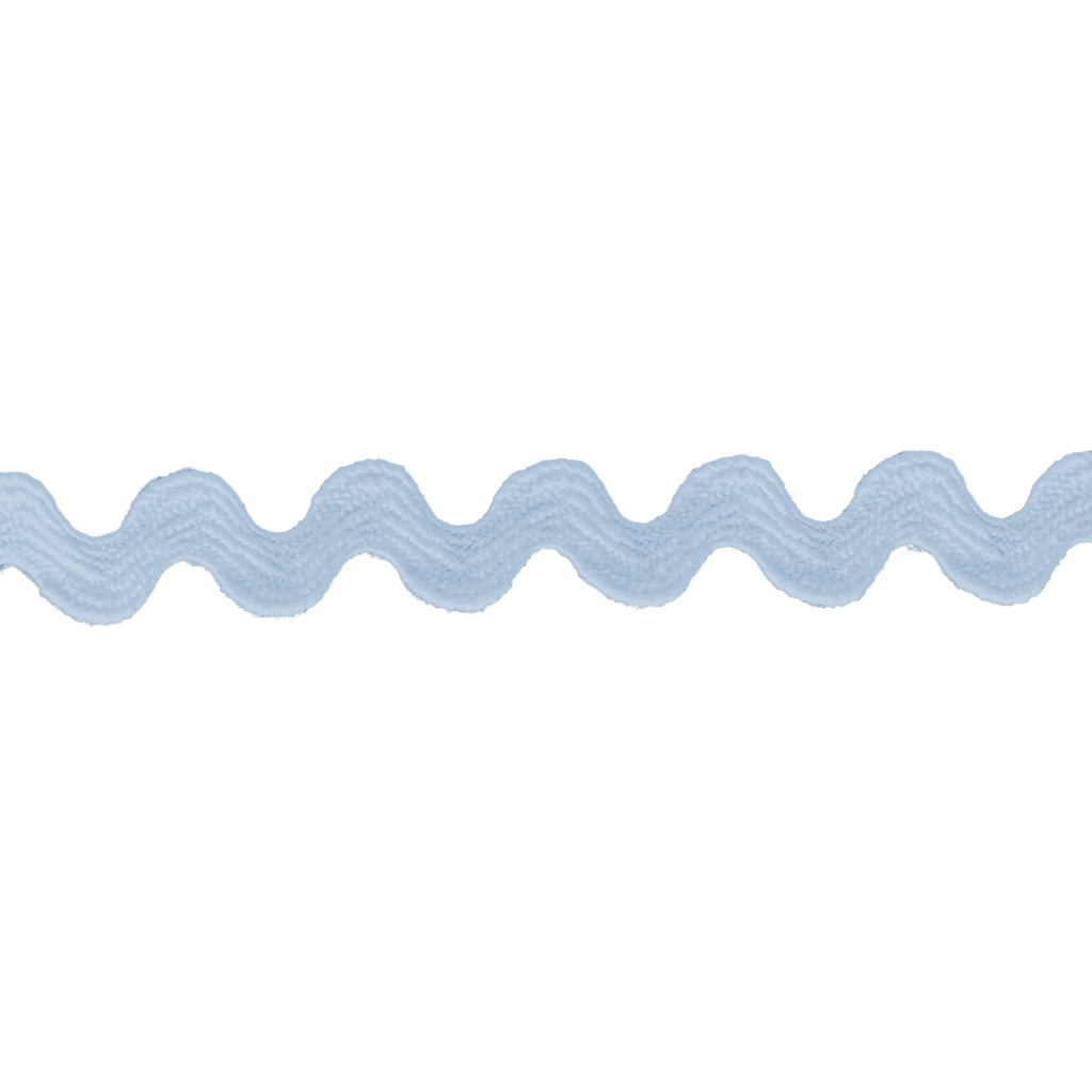 light blue 3/8" polyester ric rac from Heit's Wholesale bulk sewing supply company